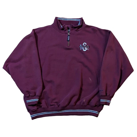 Vintage Distressed Mississippi State Bulldogs Sweater XXL 1/4 Zip Long Sleeve Cover