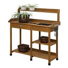 Afuera Living Deluxe Potting Bench In Off White Light Oak Wood Finish