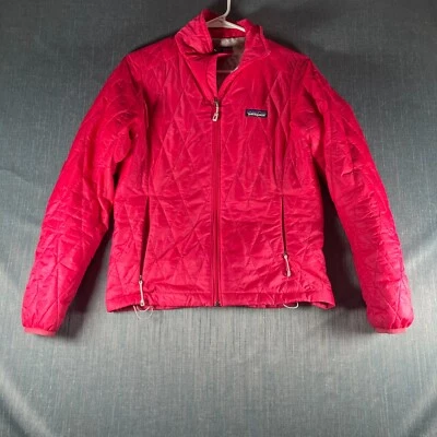 Chaqueta Patagonia Mujer Nano Puff Talla XS Roja Logo Bolsillos Cuello Simulado Cremallera Completa Foto 1 de 4