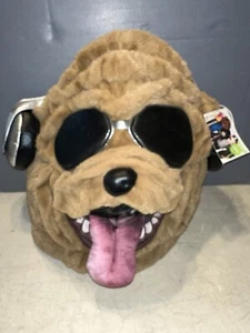 Bulldog Beat Mascot Full Head Mask Plush Halloween Sunglasses Headphones - Picture 1 of 3