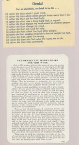 2 older Alcoholics Anonymous cards, Just for Today, Denial, Promises, The Reason - Picture 1 of 2