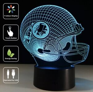 3D LED Washington Redskins Football Light Lamp Collectible Home Decor Gift