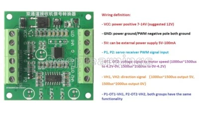 PWM zu Spannung Servo Zweikanal Empfänger Signalwandler RC Motor Controller - Bild 1 von 4