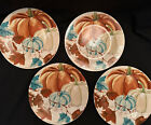 Royal Norfolk Dinner Plates Set of 4 Pumpkin Fall Motif Micro/DW Safe 10.5