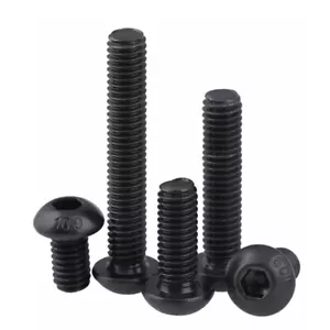 Tornillos Allen con botón de zócalo cabezal de cúpula pernos UNC 4# 6# 8# alta resistencia 10.9 negro - Imagen 1 de 7