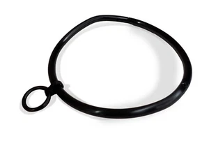 16" 8mm Curved Matte Black Stainless Steel Locking Eternity BDSM Slave Collar - Picture 1 of 2