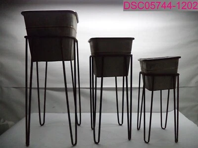 Juego de 3 contenedores cuadrados con soportes #530044 jardineras macetas Foto 1 de 4