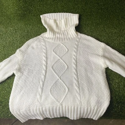 Suéter de manga comprida creme chave cobre tamanho M novo com etiquetas - Imagem 1 de 4