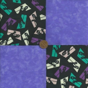 Ghost in Window Purple Fabric Quilt Squares Kit 100% Cotton za1 - Picture 1 of 1