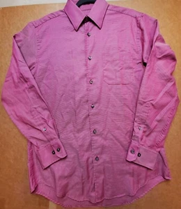 Kenneth Roberts Platinum Mens Button Shirt Medium Red Long Sleeve 100% Cotton  - Picture 1 of 10