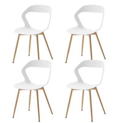 4X Sedia in Polipropilene Stile Moderno Sedie per Cucina e Sala da Pranzo Bianco - Immagine 1 di 4