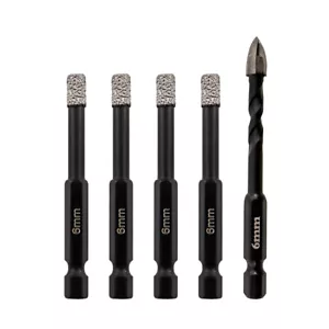 6mm Diamantbohrkronen Set Bohrkronen Lochsäge Fräser plus Lochöffner 5tlg/Set - Bild 1 von 12