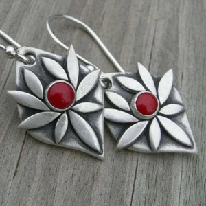 Pendientes de gancho para oreja de plata 925 colgantes para mujer boda compromiso joyería regalos - Imagen 1 de 1