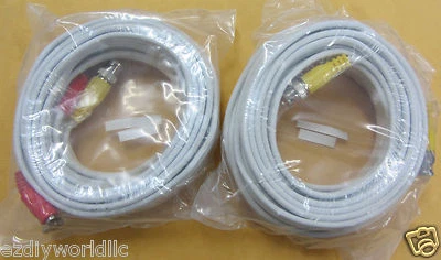 2ROLL X25FT HEAVY DUTY PREMADE SIAMESE CABLE FOR CCTV CAMERA  - Image 1 of 2