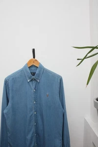Camisa Ralph Lauren Denim Azul Para Hombre Mediana - Imagen 1 de 6