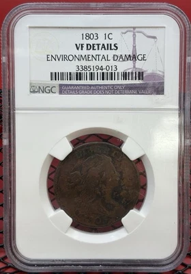 1803 DRAPED BUST LARGE CENT NGC VF Details - Image 1 of 2