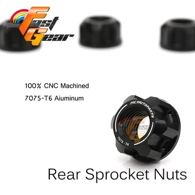 Tuerca de piñón trasera de aluminio NEGRA para Yamaha FZ1 Fazer 06-15 14 13 12 11 10 09 Foto 1 de 4