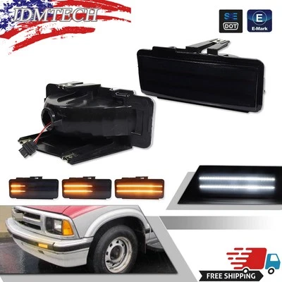 Lámparas de luz de señal de giro para parachoques delantero ahumado para 94-97 Chevrolet S10 y GMC Sonoma Foto 1 de 4