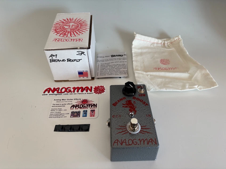Analogman Beano Boost Pedal Mint with  Box and Paperwork - Image 1 of 4