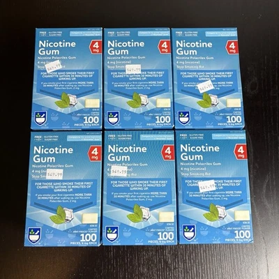 RITE AID 4mg goma de nicotina, sabor congelado como nuevo, lote de 6 cajas -- 100 piezas cada una Foto 1 de 4