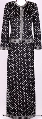 Vestido chaqueta para mujer ST.JOHN negro plateado lentejuelas tachuelas brillantes talla 6-8 Foto 1 de 4