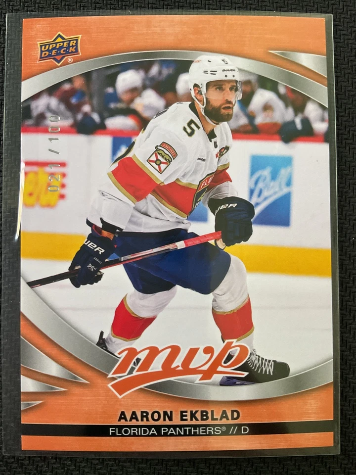 Aaron Ekblad 2023-24 Upper Deck MVP Orange Parallel Card #021/100 - Image 1 of 1