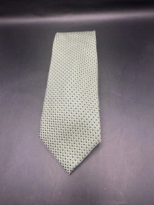 Corbata de cuello Chaps para hombre 100 % seda 60” L 3” W verde con lunares azul marino trabajo elegante - Imagen 1 de 5