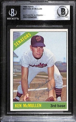 Ken McMullen BGS Topps 401 1966 autografiado BAS auténtico C99700 Foto 1 de 3