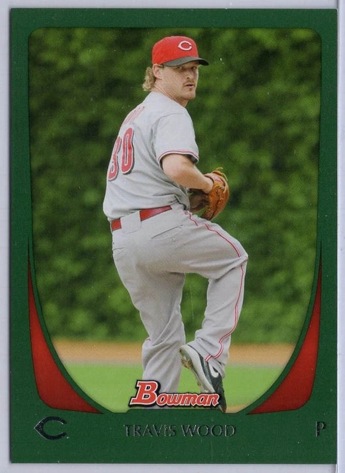 2011 Bowman Green #84 Travis Wood #'d 213/450 - Image 1 of 2