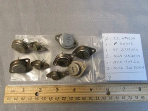 9 Assorted Power Transistors 2N3054 2N3055 Others - Picture 1 of 2
