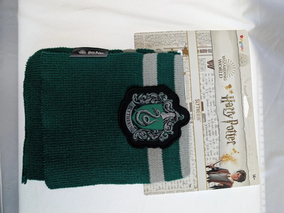 Harry Potter Slytherin Green & Gray Knit Scarf Costume Accessory Dg108159