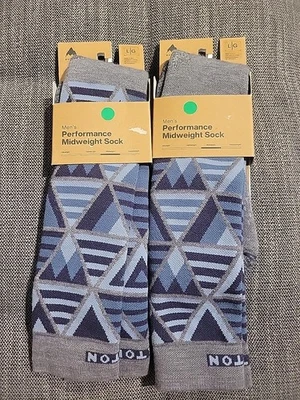  Burton Men's Performance Midweight Socks Size Large NWT Slate Heather X2 - Image 1 of 3
