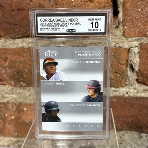 2012 Carlos Correa * Javier Baez * Francisco Lindor Rize RCs CCG 10 - Bild 1 von 2