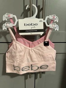 Bebe 2 Pack Seamless Camis Girls Size Medium (32) Tag Free Pink And Dark Pink - Picture 1 of 6