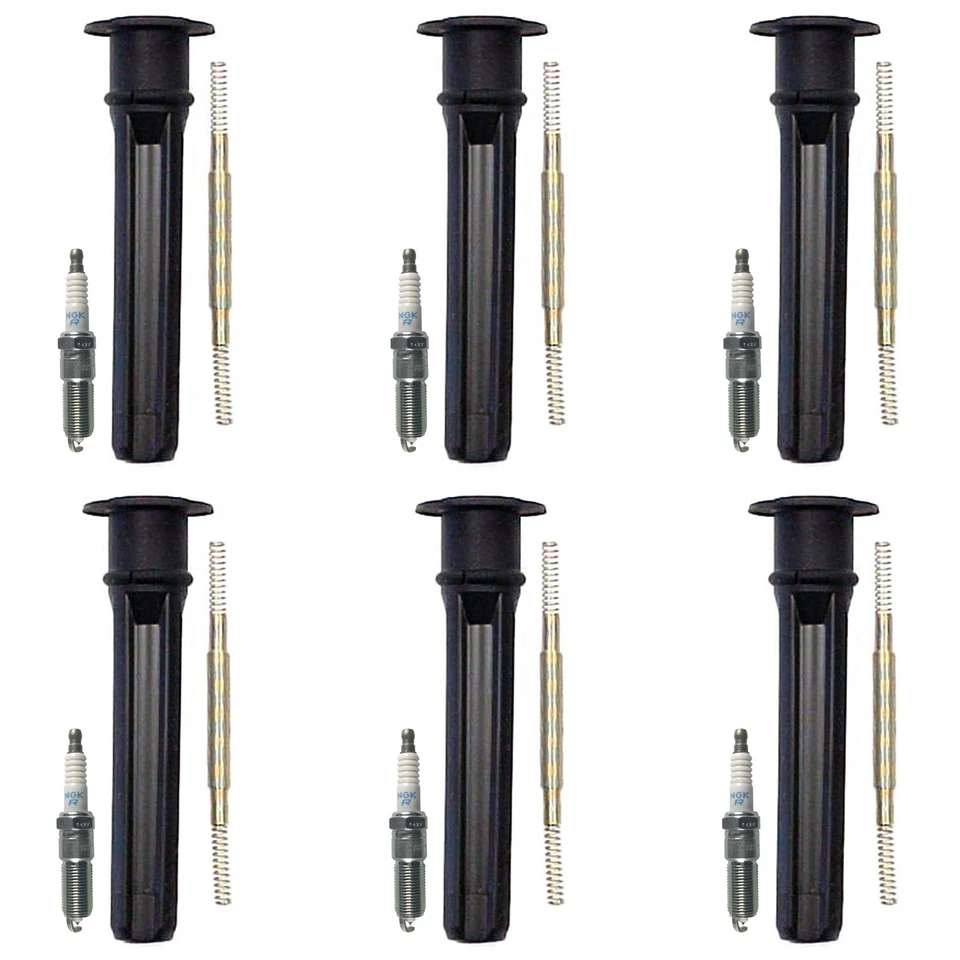 Kit de 6 bujías láser platino y botas de bobina Denso NGK para Intrepid Stratus V6 Foto 1 de 1