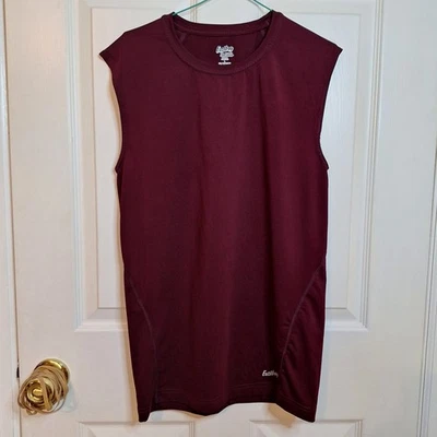 Camiseta sin mangas Eastbay roja granate sin mangas atlética entrenamiento gimnasio ropa deportiva talla L Foto 1 de 4