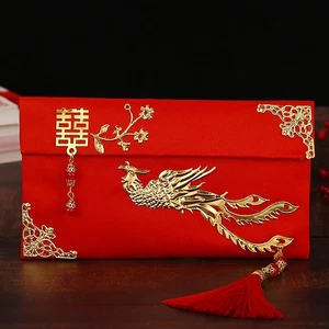 1pc Chinese New Year 2024 Lucky Money Bag Texture Faux Silk Red Envelope-! - Picture 1 of 16