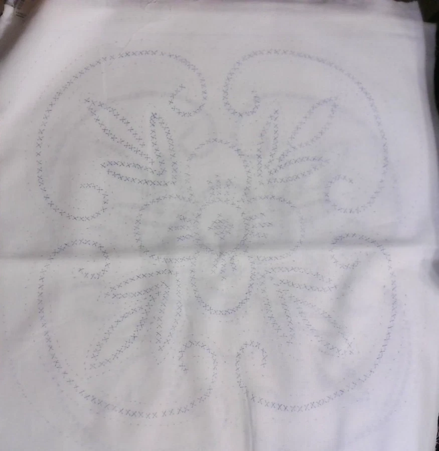 Set of 12 Embroidery Blocks stamped 18 x 18 Needlework floral swirl - Image 1 of 1