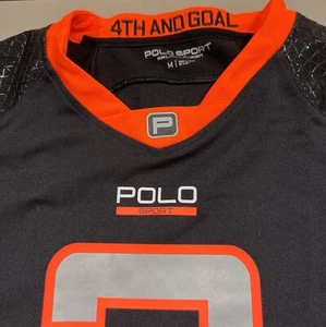 Polo Sport Ralph Lauren Jersey Mens Medium Black 4th and Goal Football Pullover - Picture 1 of 10