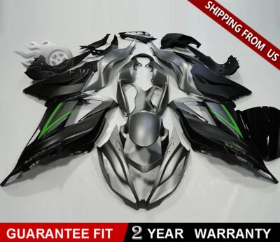 Metallic Silver Black Fairing ABS Body Kit For Kawasaki Ninja ZX6R 636 2013-2018 - Image 1 of 4