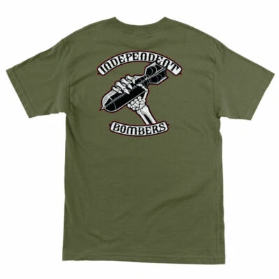 Independent Trucks RTB BOMBERS Skateboard T Shirt MILITARY GREEN - Image 1 of 2
