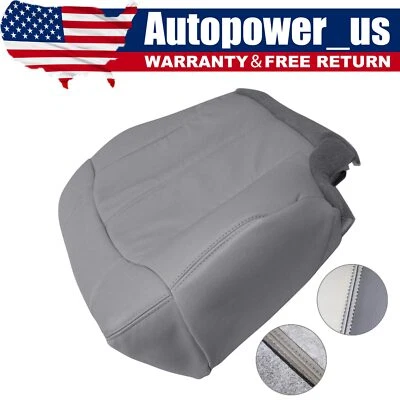 For 1999-2002 GMC Sierra Yukon Driver Lower Leather Replacement Seat Cover Gray - Imagem 1 de 4