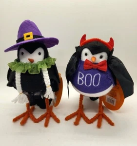 Bezauberndes neues SET Halloween Hexe & Teufel Filz Vogel Vögel Deko Deko - Bild 1 von 4