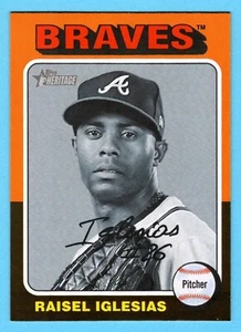 Raisel Iglesias 2024 Topps Heritage High Number #519 Black & White SP Braves - Picture 1 of 2