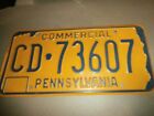 Vintage  Metal Car License Plate PA Pennsylvania Commercial CS73607