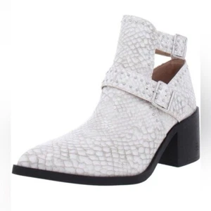 Steve Madden Andy Blanco Imitación Cuero Piel de Serpiente Tachonado Botines Talla 6.5M - Imagen 1 de 9