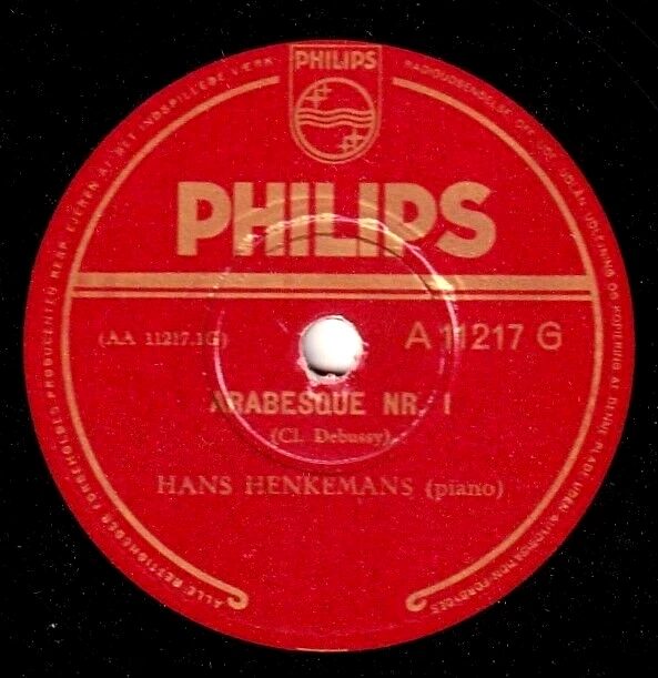 Henkemans. Debussy (Arabesques 1 + 2). Philips A 11217 G. NM(-) - Image 1 of 1