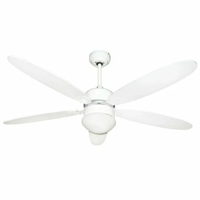 Zephir ZFR9111B 60W Ventilatore da Soffitto con Lampada - Bianco, 132cm