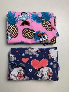 Disney Scrub Top Lot Eeyore Minnie Mouse Pineapple Hawaiian Shirt Womens Med - Picture 1 of 12