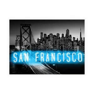 Stampa su Tela su Carta Poster o Quadro Carr Hailey Neon San Francisco AB - Picture 1 of 2